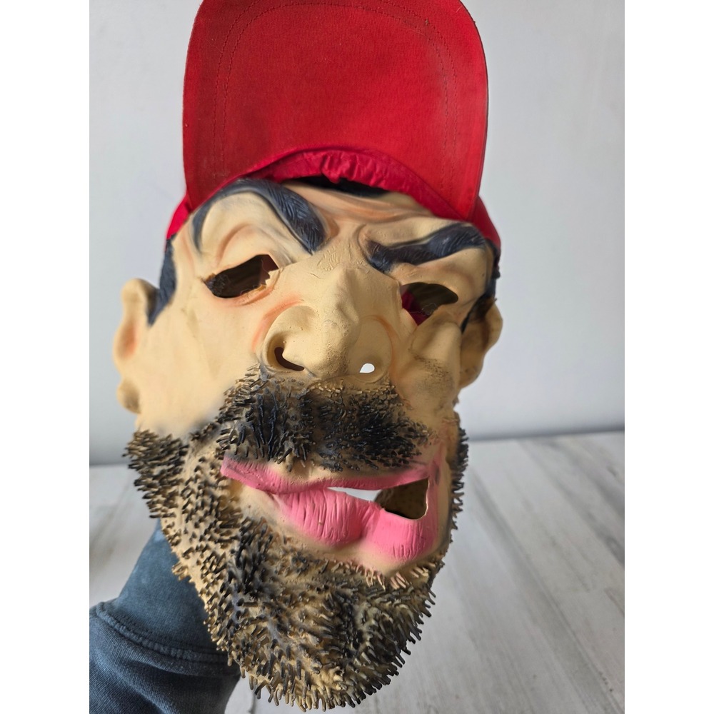 Vintage Halloween mask costume man face hat decor prop